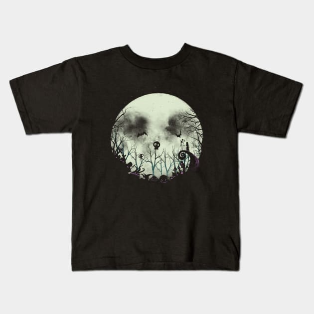 Halloween Town Kids T-Shirt by DANDINGEROZZ